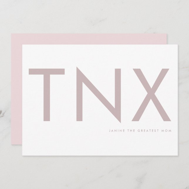 Blush Pink Ultra Modern Bold Big Thank You Mother (Front/Back)