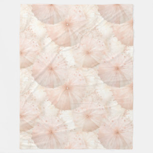 Blush Pink Umbrellas Fleece Blanket