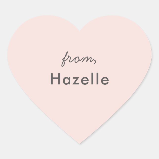 Blush Pink Valentine's Heart Sticker (Front)