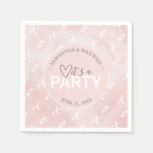 Blush Pink Valentine's X's and O's Themed Napkin