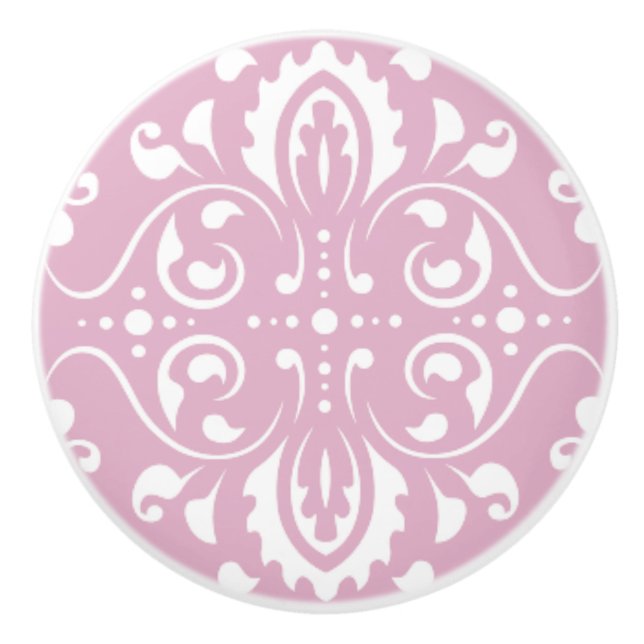 Blush Pink Vintage Ceramic Knob (Front)