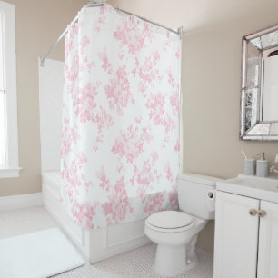Blush pink vintage roses elegant floral shower curtain