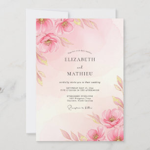 Blush Pink Vivacious Spring Wedding Invitation