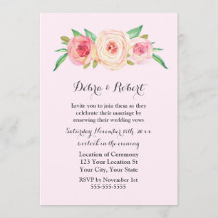 Blush Pink Vow Renewal Invitation