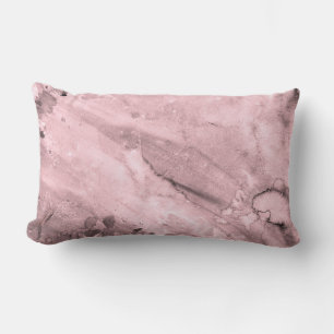 Blush Pink Watercolor Abstract Lumbar Cushion