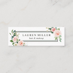 Blush Pink Watercolor Bloom Mini Business Card