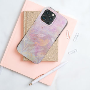 Blush Pink Watercolor Botanical Bird iPhone 13 Pro Case