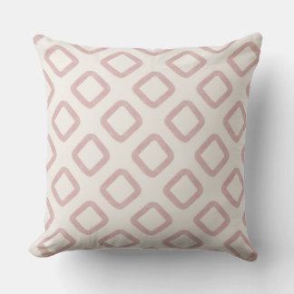 Blush Pink Watercolor Diamond Pattern Minimal Boho Cushion