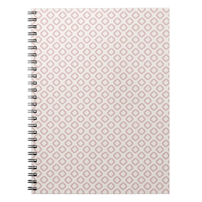 Blush Pink Watercolor Diamond Pattern Minimal Boho Notebook (Front)