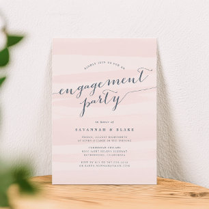Blush Pink Watercolor Engagement Party Invitation
