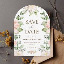 Blush Pink Watercolor Floral Elegant Wedding