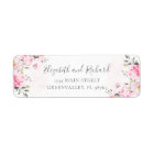 Blush Pink Watercolor Floral Greenery Address