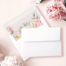 Blush Pink Watercolor Floral Greenery Wedding