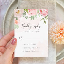 Blush Pink Watercolor Floral Greenery Wedding