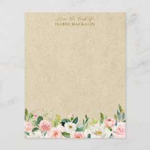 Blush Pink Watercolor Floral & Kraft Personalised