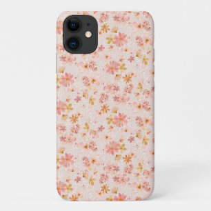 Blush Pink Watercolor Floral Pattern iPhone 11 Case