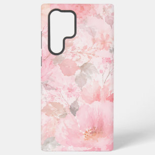 Blush Pink Watercolor Floral Pattern Samsung Galaxy Case