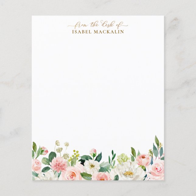 Blush Pink Watercolor Floral Personalised Writing (Front)