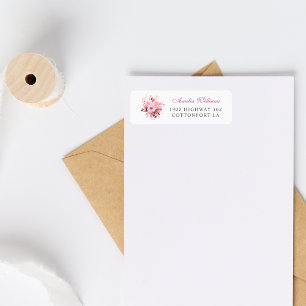 Blush Pink Watercolor Floral Return Address Label