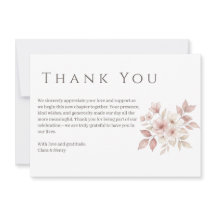 Blush Pink Watercolor Floral Thank You Card