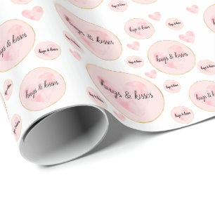 Blush Pink Watercolor Heart Wrapping Paper