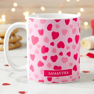 Blush Pink Watercolor Hearts Valentine’s Mug