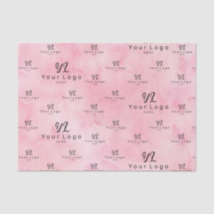 Blush Pink Watercolor Logo Business Packaging Tiss Tissue Paper