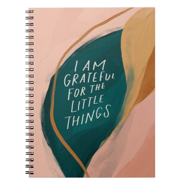 Blush Pink Watercolor Nature Gratitude Notebook (Front)