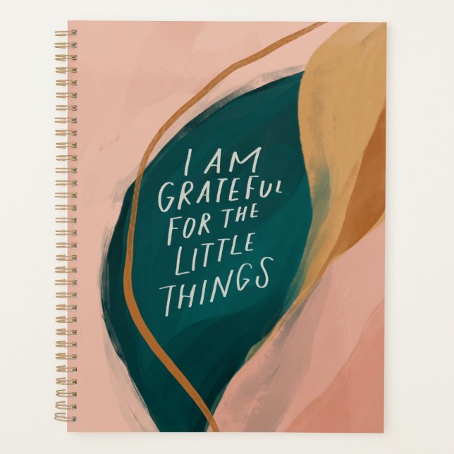 Blush Pink Watercolor Nature Gratitude Planner (Front)