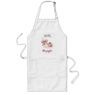 Blush Pink Watercolor Patisserie Cafe Branding Long Apron
