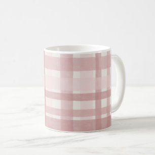 Blush Pink Watercolor Plaid Pattern Modern Soft Coffee Mug