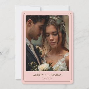 Blush Pink Watercolor Poppy Wedding Thank you Card