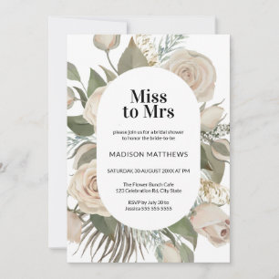 Blush Pink Watercolor Rose Floral Bridal Shower I Invitation
