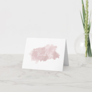Blush Pink Watercolor Thank You Note Card