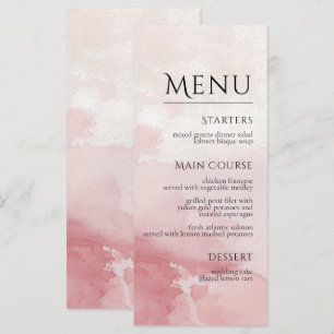 Blush Pink Watercolor Wash Wedding Menu