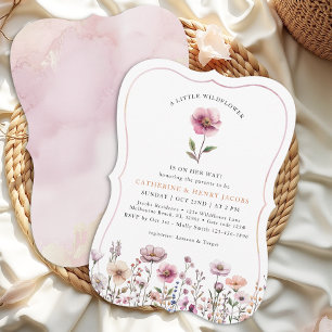 Blush Pink Watercolor Wildflower Baby Shower  Invitation