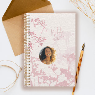 Blush Pink Watercolor Wildflower Garden Photo  Planner