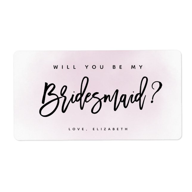 Blush Pink Watercolor Will You Be My Bridesmaid (Front)