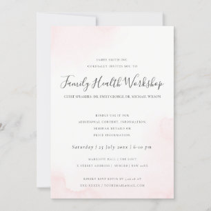 BLUSH PINK WATERCOLOUR BRUSH STROKE WORKSHOP EVENT INVITATION