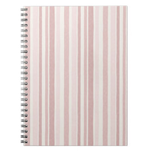 Blush Pink Watercolour Stripes Modern Boho Notebook