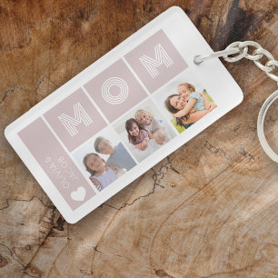 Blush Pink We Love You Mum Photos Key Ring