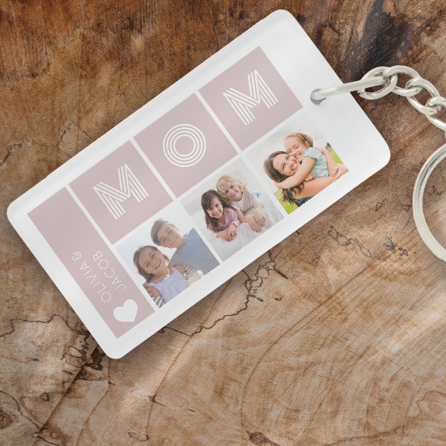 Blush Pink We Love You Mum Photos Key Ring (Creator Uploaded)