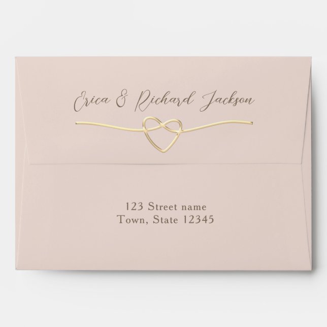 Blush Pink Wedding Envelope (Back (Top Flap))