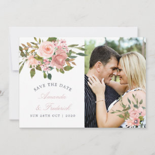 Blush Pink Wedding floral Save the Date