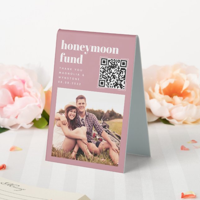 Blush Pink Wedding Honeymoon Fund QR Code (In SItu (Wedding))
