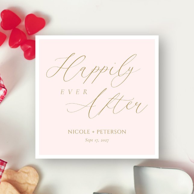 Blush Pink Wedding Keepsake: Happily Ever After Napkin (Blush Pink Wedding Keepsake: Happily Ever After Napkins)