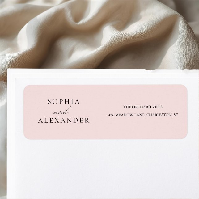 Blush Pink Wedding Minimal Elegant Return Address Label (Creator Uploaded)