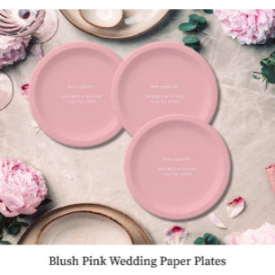 Blush Pink Wedding Paper Plate