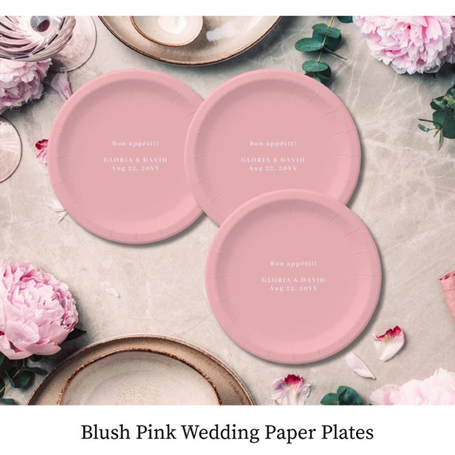 Blush Pink Wedding  Paper Plate (Creator Uploaded)