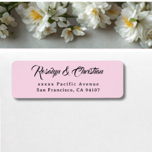 Blush Pink Wedding Return Address Label